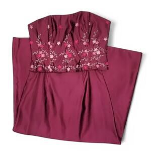 Jessica McClintock Gunne Sax Magenta Formal Satin Top and Skirt - Size 13